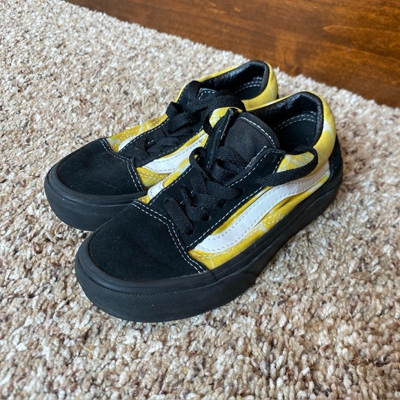 Vans Kids Old Skool Trainers / Glow Lightning Black Kids Size 11 - Picture 1 of 6